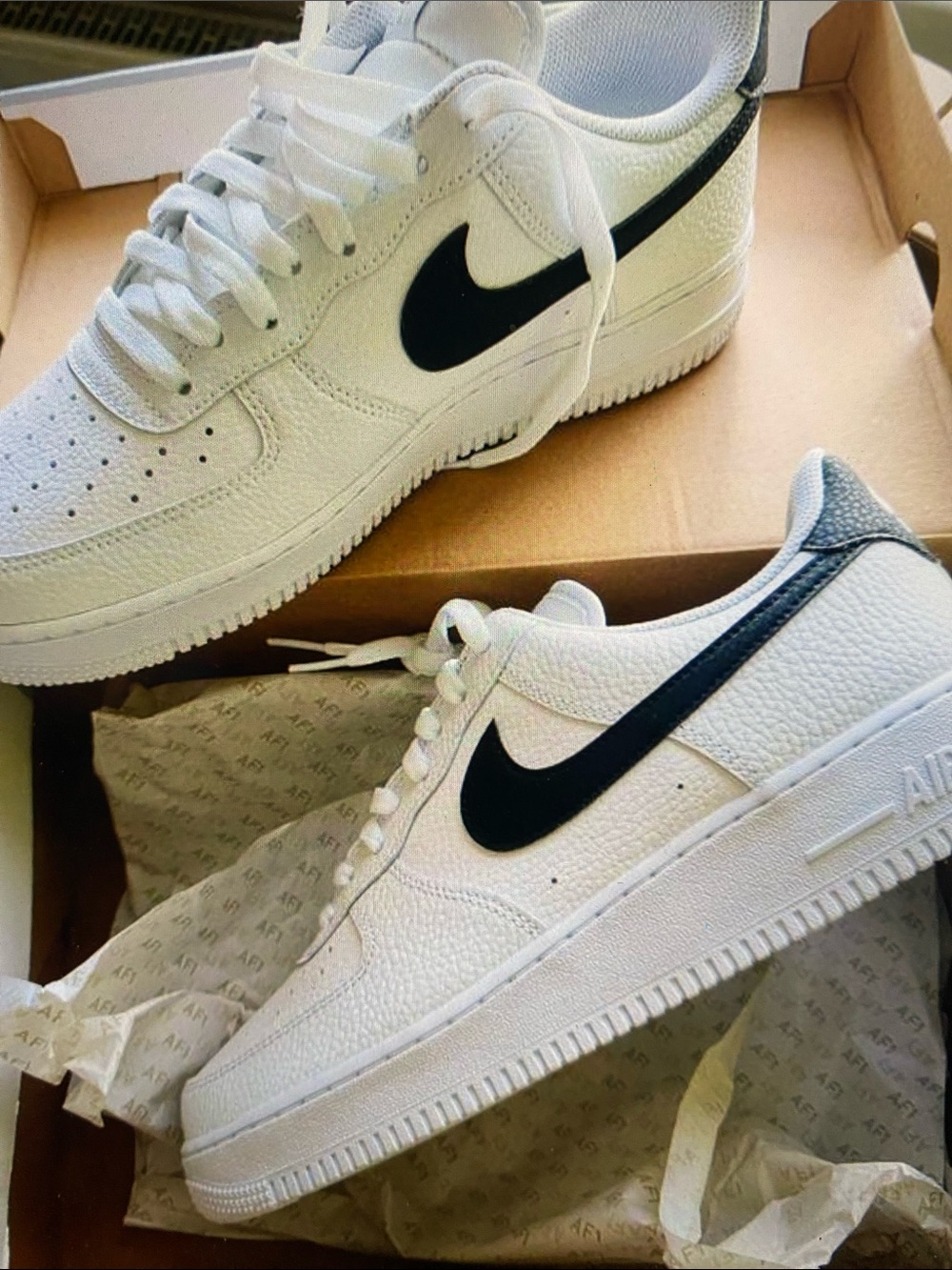 Nike Men’s Air Force 1 Low — White with Black Swoosh
